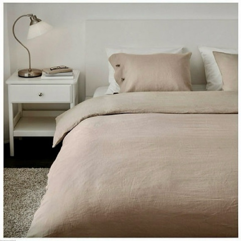 Ikea Linblomma Linen Duvet and Pillowcase Set
